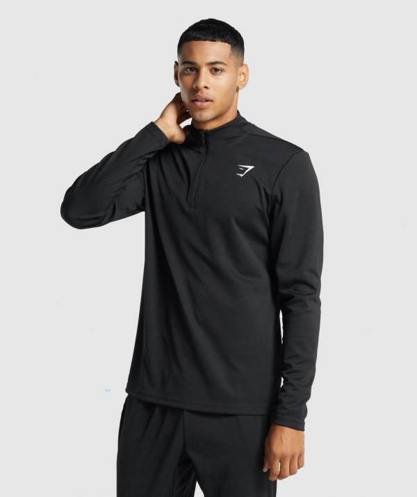 Panske Pulovre Gymshark Arrival 1/4 Zip Čierne | MF2431695